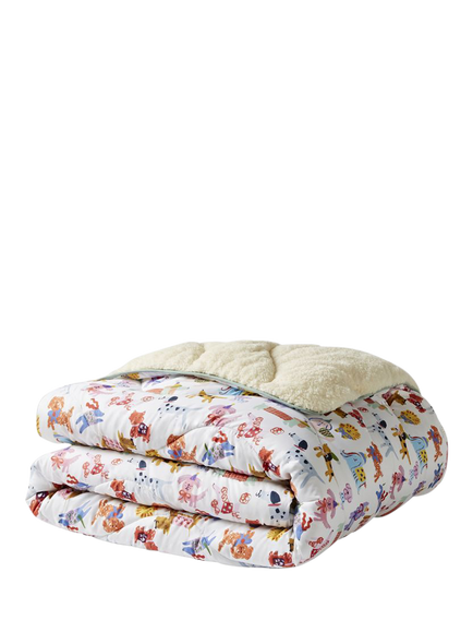 Night Lark® x Eleanor Bowmer Happy Dogs Cosy Sherpa Throw, Multi, Multi