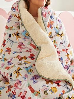Night Lark® x Eleanor Bowmer Happy Dogs Cosy Sherpa Throw, Multi - view 2, Multi