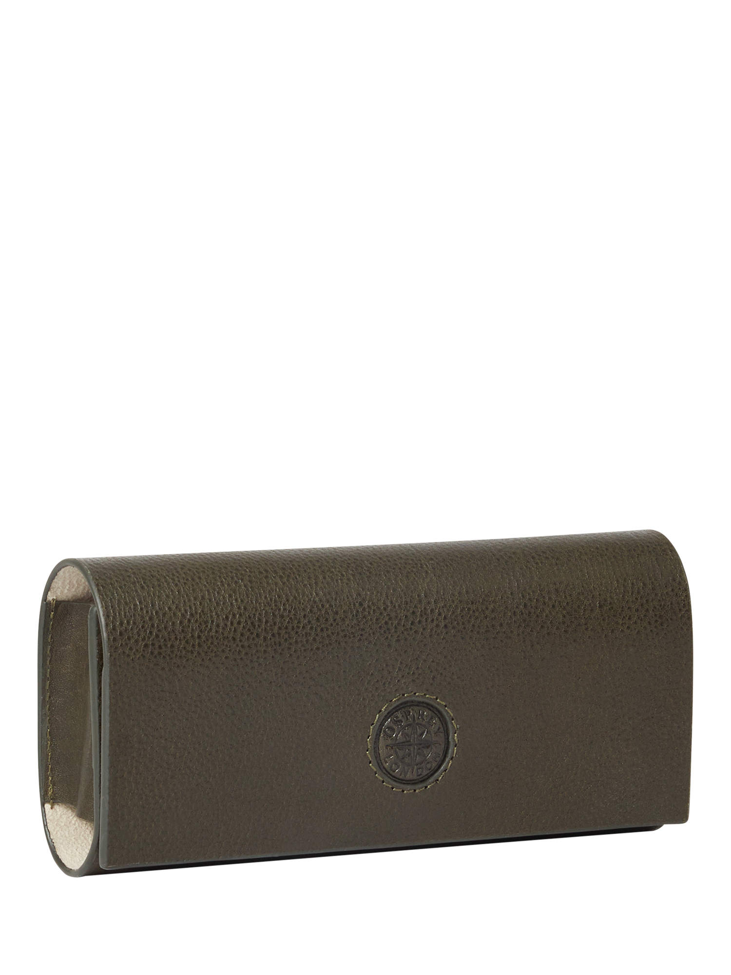 Product image 3 of 5, which shows OSPREY LONDON Compass Glasses Case, Dark Olive