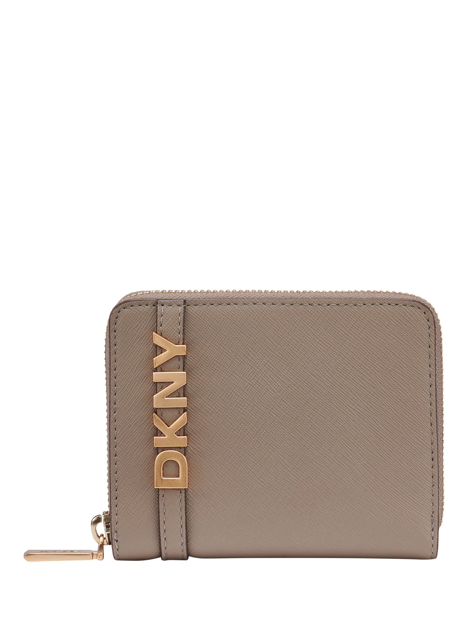 Product image 1 of 6, which shows DKNY Avil Small Zipped Wallet, Mink