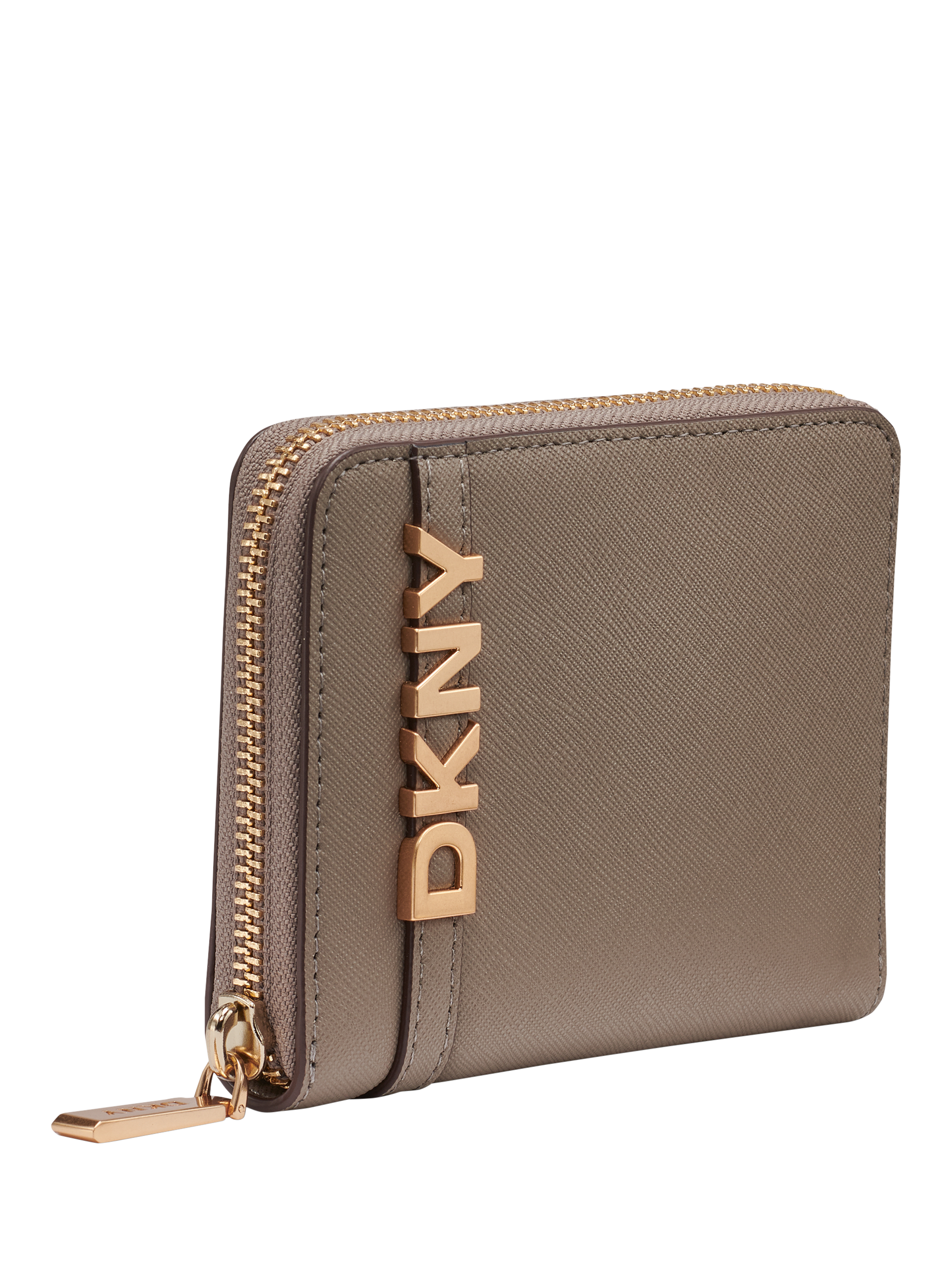 Product image 2 of 6, which shows DKNY Avil Small Zipped Wallet, Mink