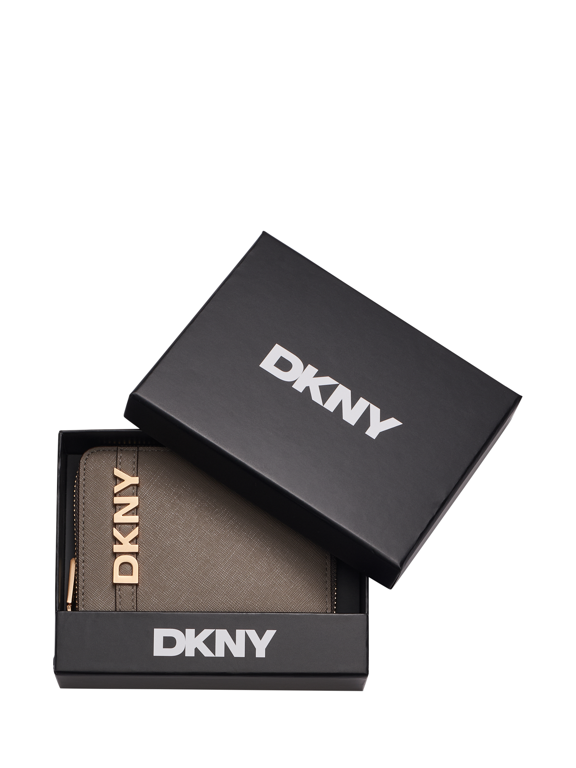 Product image 6 of 6, which shows DKNY Avil Small Zipped Wallet, Mink