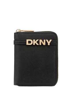 DKNY Avil Small Zipped Wallet, Black/Gold