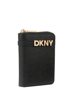 DKNY Avil Small Zipped Wallet - view 2, Black/Gold