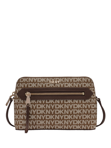DKNY Bryant Avenue Dome Logo Crossbody Bag, Chino/Chocolate