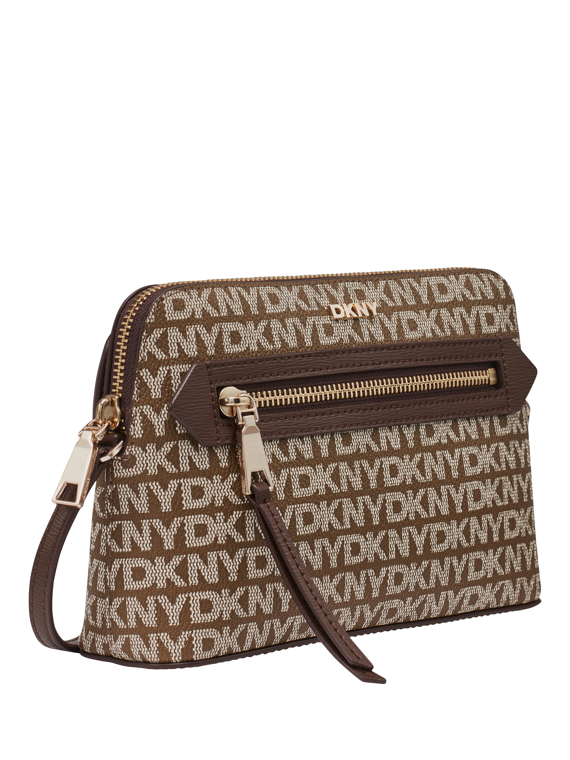 DKNY BRYANT AVE CHAIN SHOULDER - Schoudertas - black/gold-coloured/zwart