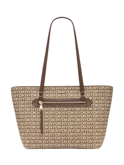 DKNY Bryant Avenue Medium Logo Tote Bag, Chino/Chocolate