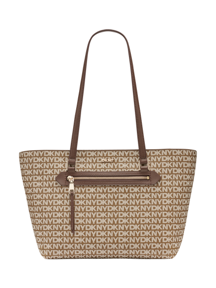 DKNY Bryant Avenue Medium Logo Tote Bag, Chino/Chocolate