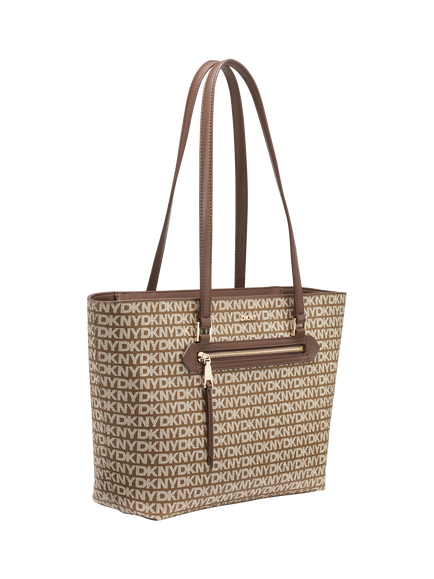 DKNY Bryant Avenue Medium Logo Tote Bag - view 2, Chino/Chocolate