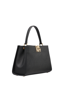 DKNY Foster Leather Satchel Bag - view 2, Black/Gold