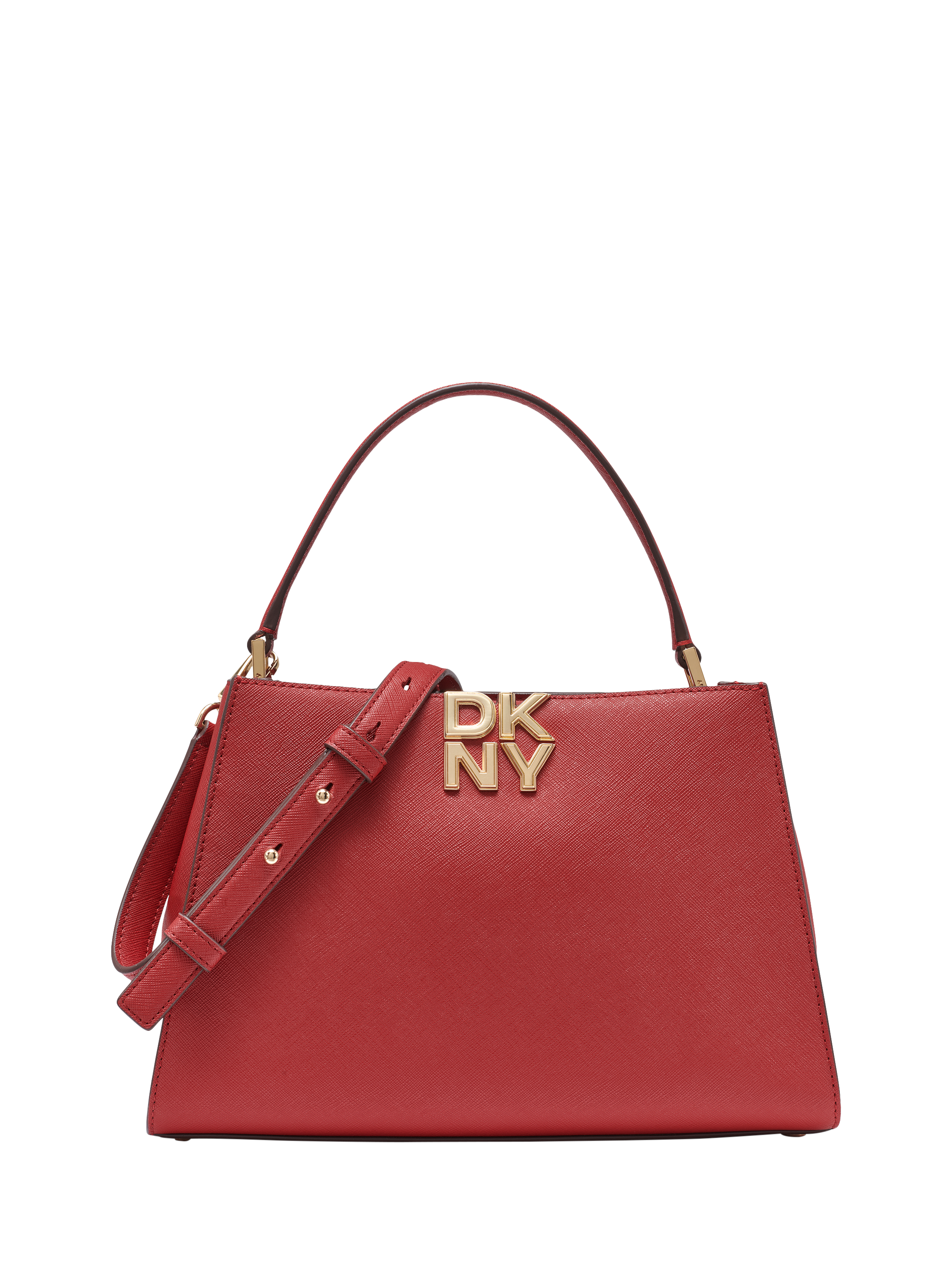 Product image 1 of 5, which shows DKNY Foster Leather Satchel Bag, Bright Red
