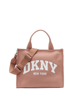 DKNY Hadlee Cotton Logo Tote Handbag, Hot Cocoa, Hot Cocoa