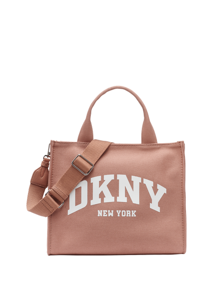 DKNY Hadlee Cotton Logo Tote Bag, Hot Cocoa
