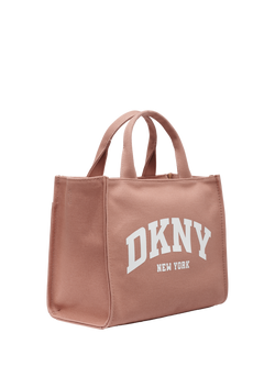 DKNY Hadlee Cotton Logo Tote Handbag, Hot Cocoa - view 2, Hot Cocoa