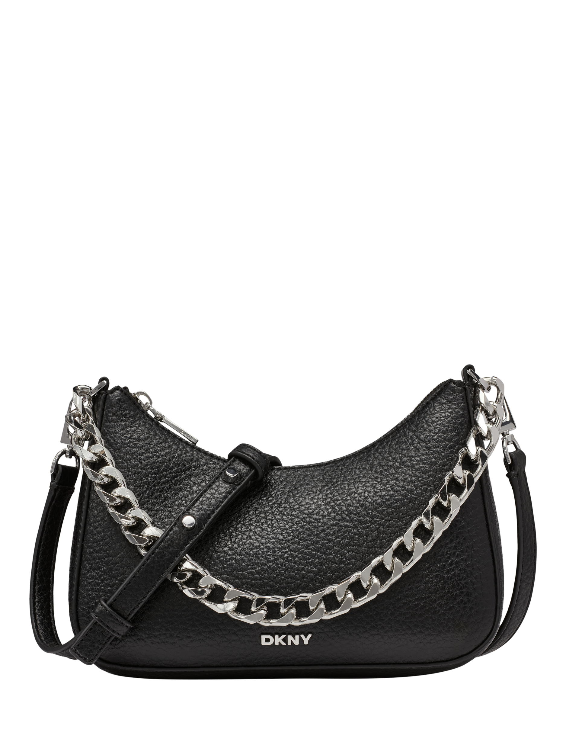 Product image 1 of 5, which shows DKNY Jenna Demi Crossbody Bag, Black/Silver