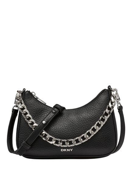 DKNY Jenna Demi Crossbody Bag, Black/Silver
