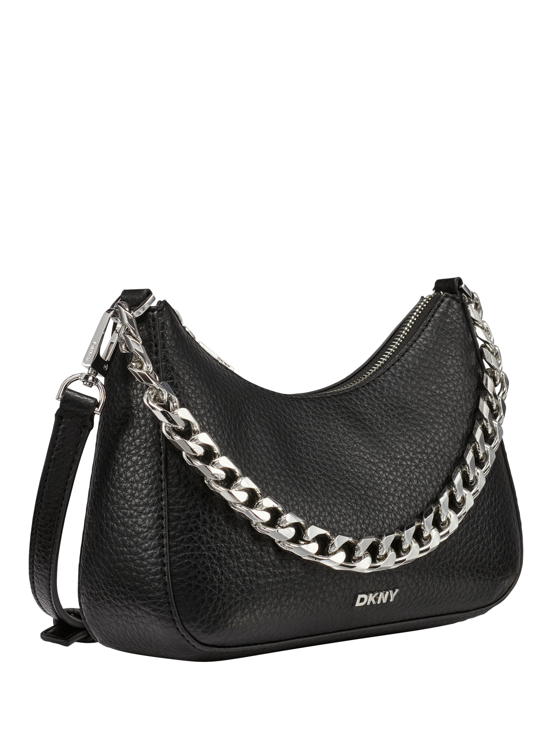 Product image 2 of 5, which shows DKNY Jenna Demi Crossbody Bag, Black/Silver