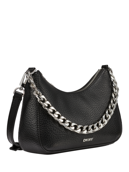 DKNY Jenna Demi Crossbody Bag - view 2, Black/Silver
