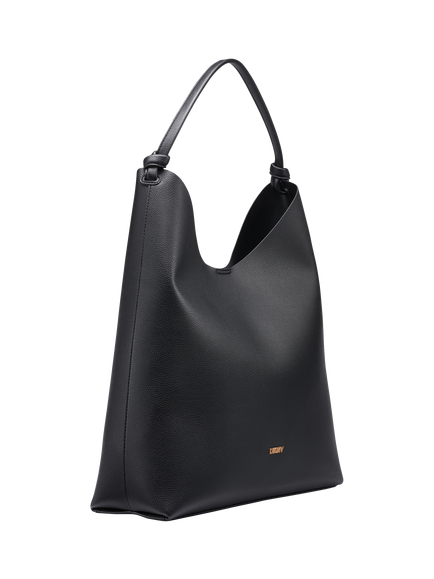 DKNY Paula Faux Leather Hobo Handbag - view 2, Black/Gold