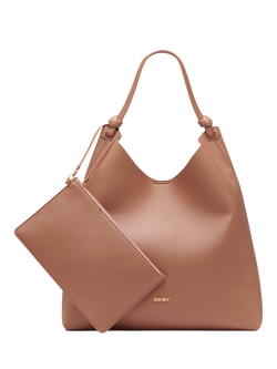 DKNY Paula Faux Leather Hobo Handbag, Hot Cocoa