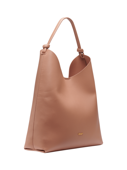 DKNY Paula Faux Leather Hobo Handbag - view 2, Hot Cocoa