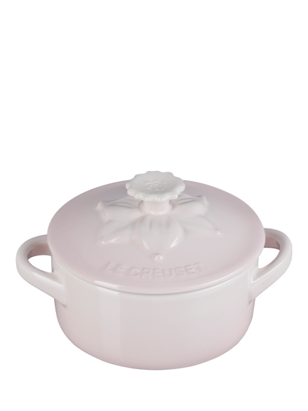 Le Creuset Stoneware Jardin Petite Round Casserole - view 2, Shell Pink