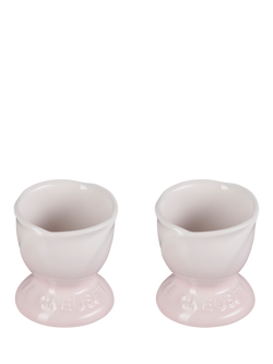 Le Creuset Stoneware Jardin Egg Cup, Set of 2 - view 2, Shell Pink