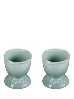 Le Creuset Stoneware Jardin Egg Cup, Set of 2 - view 2, Sea Salt