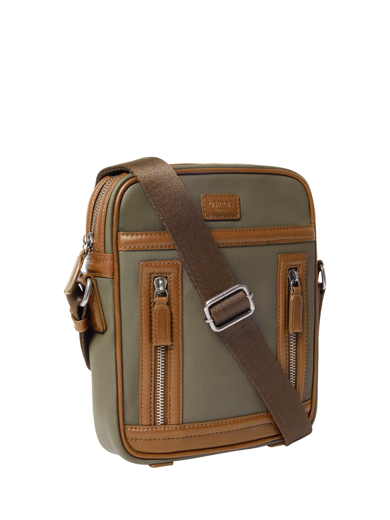 Product image 2 of 5, which shows OSPREY LONDON Frontline Messenger Bag, Khaki/Chestnut