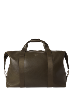OSPREY LONDON Toby Leather Weekender Bag, Dark Olive