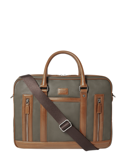 OSPREY LONDON Frontline Laptop Bag, Khaki/Chestnut