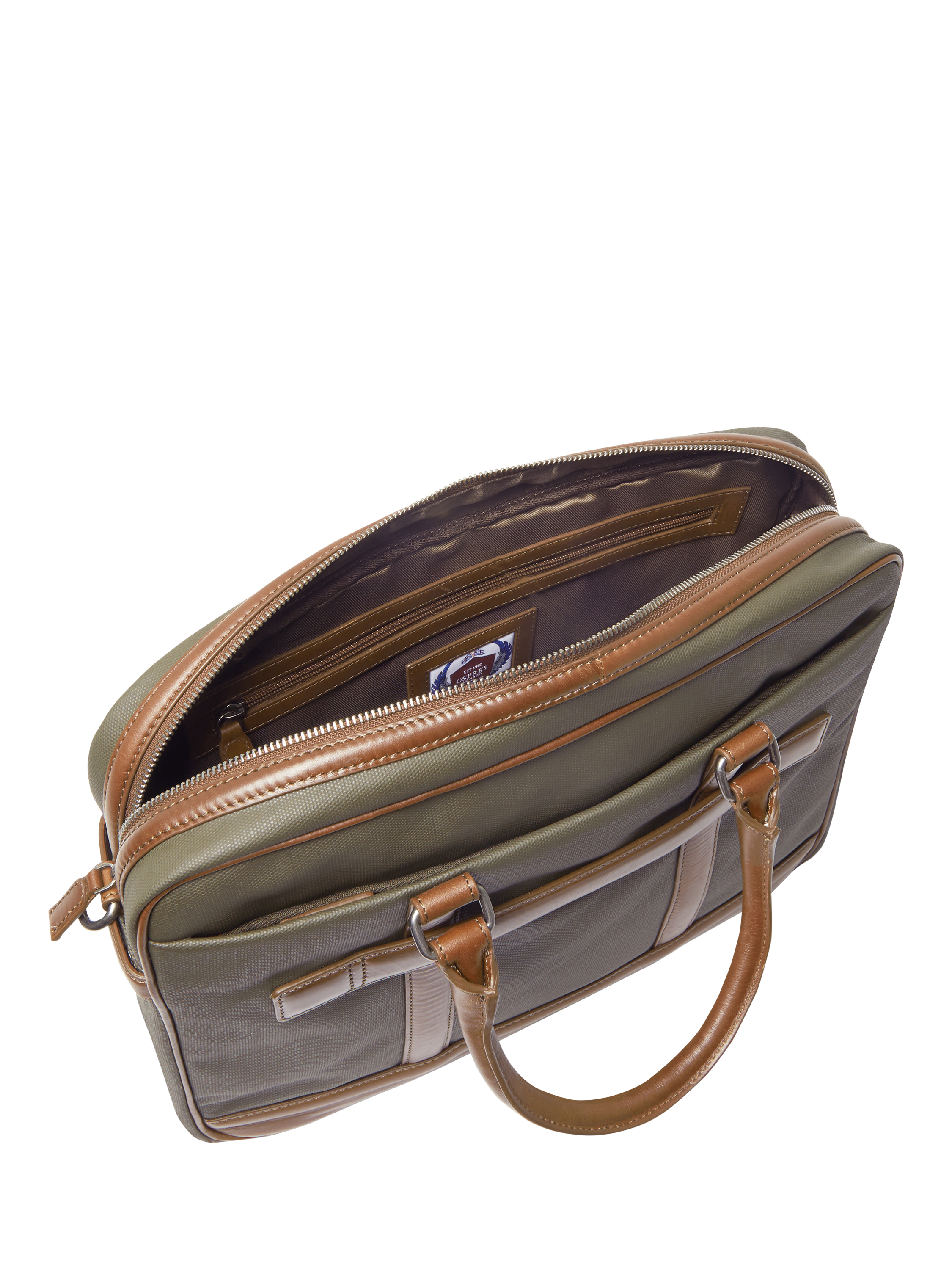 Product image 5 of 6, which shows OSPREY LONDON Frontline Laptop Bag, Khaki/Chestnut