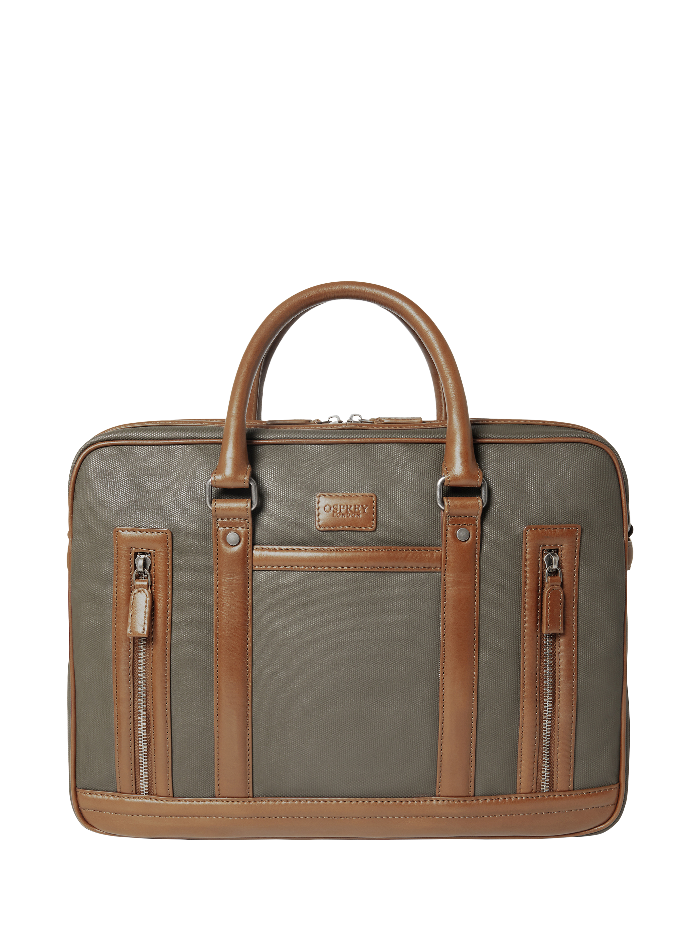 Product image 6 of 6, which shows OSPREY LONDON Frontline Laptop Bag, Khaki/Chestnut