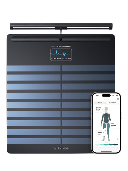 Withings Body Scan Smart Bathroom Scale, Black, Black