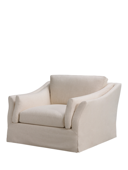 John Lewis Bude Armchair - view 2, Natural Linen