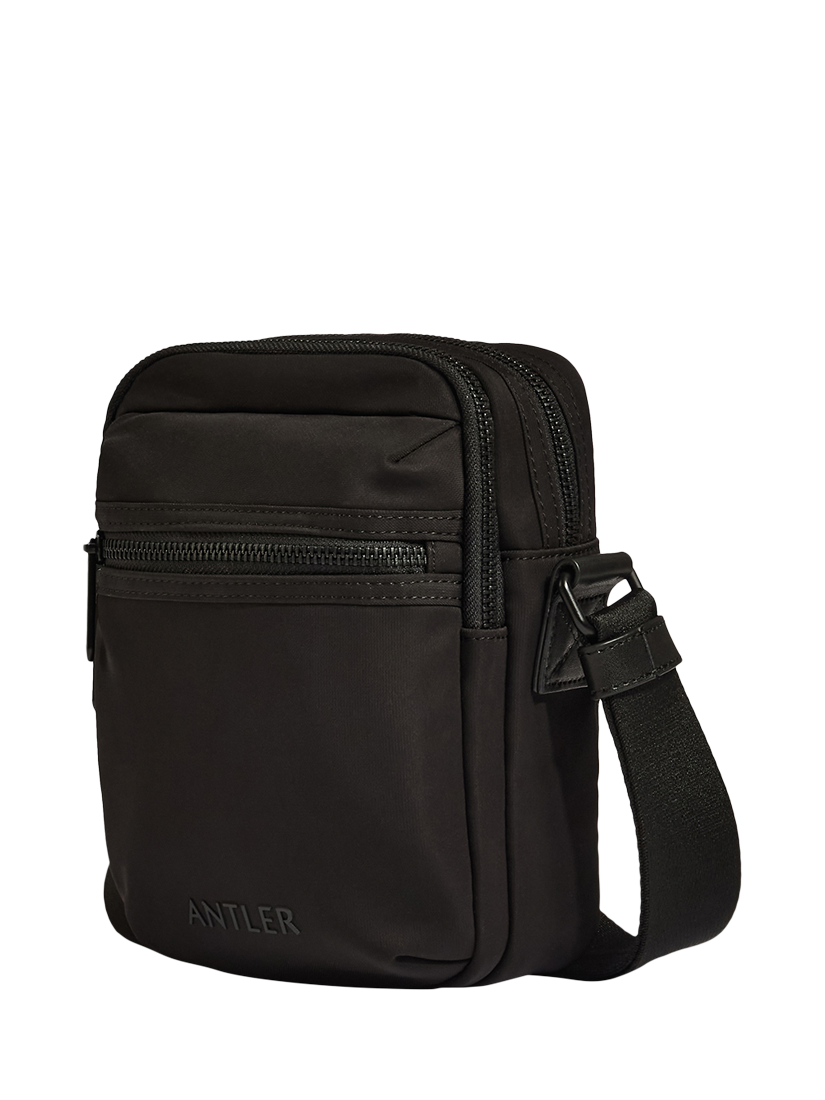 Product image 1 of 4, which shows Antler Icon Crossbody Bag, Black