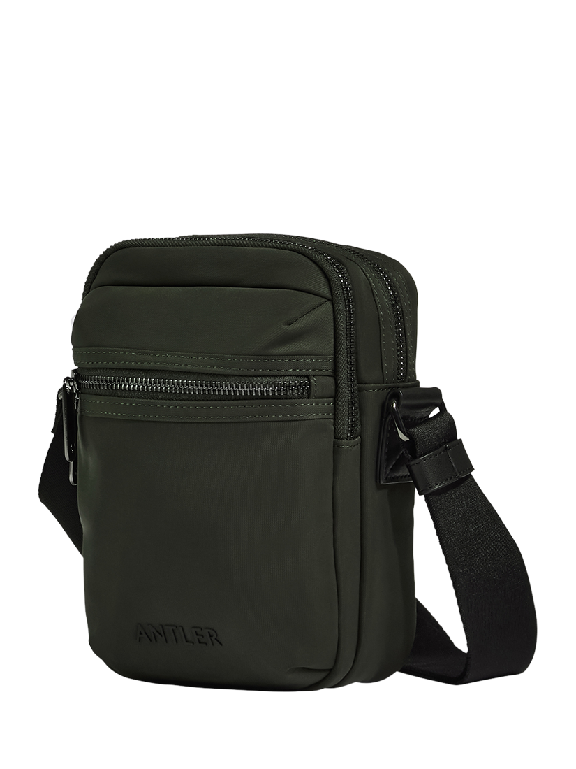 Product image 1 of 4, which shows Antler Icon Crossbody Bag, Dark Khaki