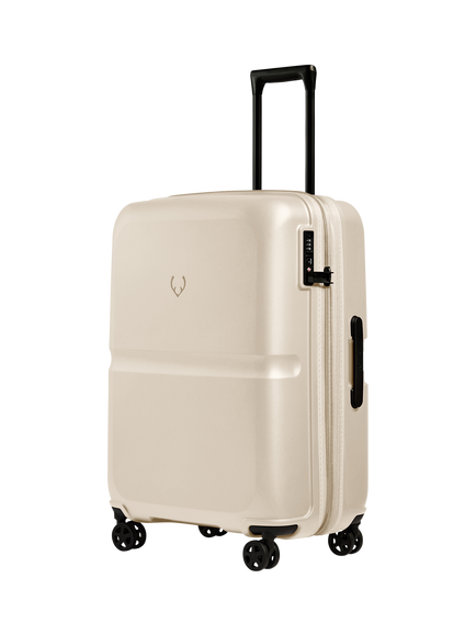 Antler Single Stripe 4-Wheel 68cm Expandable Medium Suitcase, 98L, Wheat Yellow