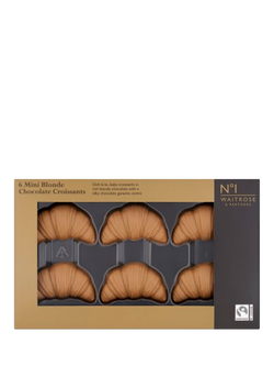 Waitrose & Partners No1 6 Mini Blonde Chocolate Croissants, 100g, Multi