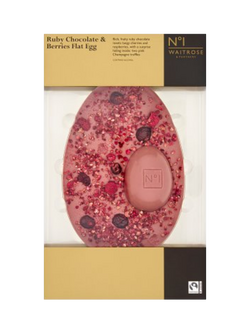 Waitrose & Partners No1 Ruby Chocolate & Berries Flat Egg, 200g, Multi