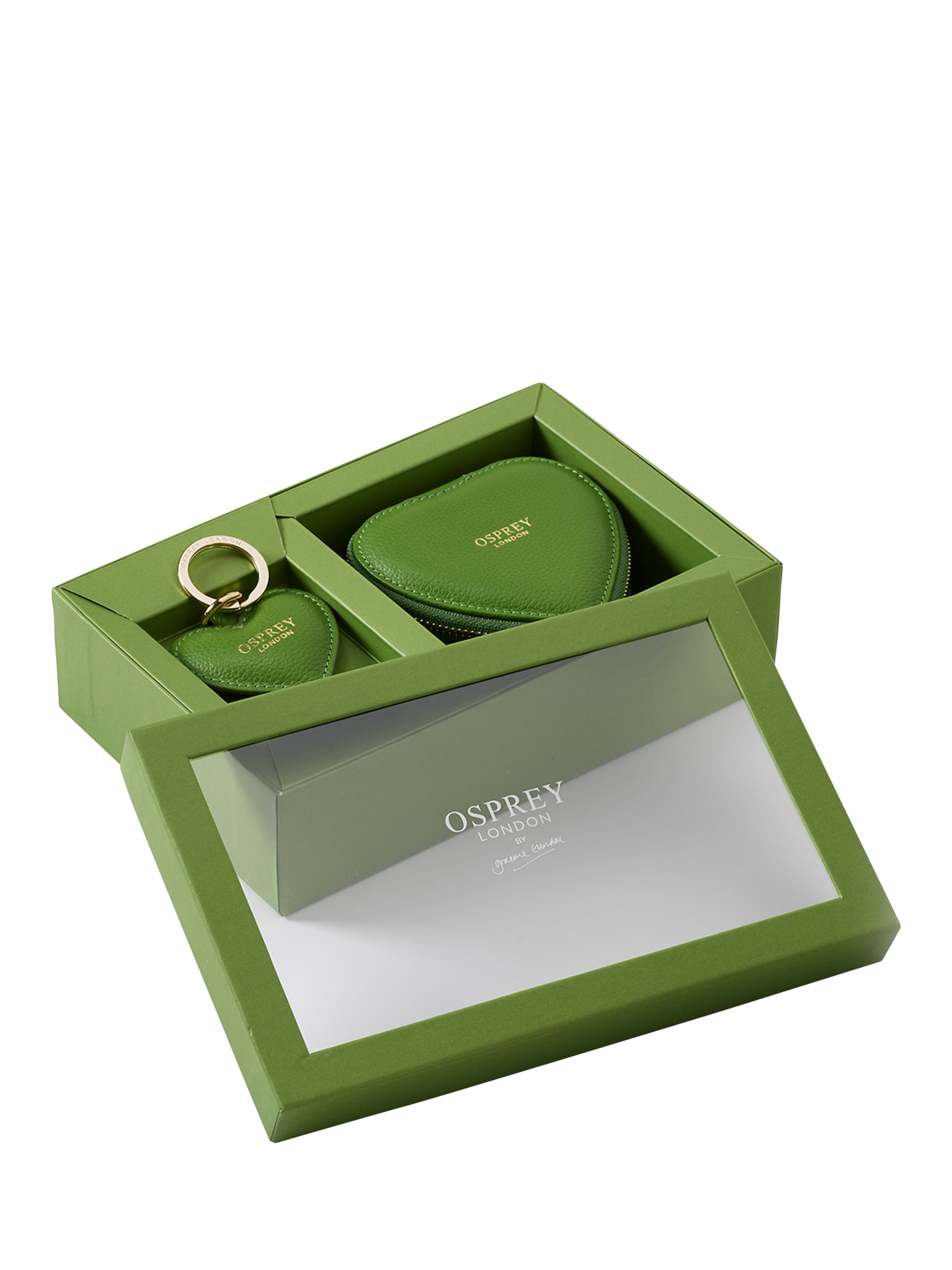 Product image 1 of 11, which shows OSPREY LONDON The Tilly Leather Heart Gift Set, Apple