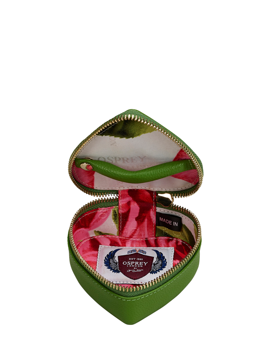 Product image 4 of 11, which shows OSPREY LONDON The Tilly Leather Heart Gift Set, Apple