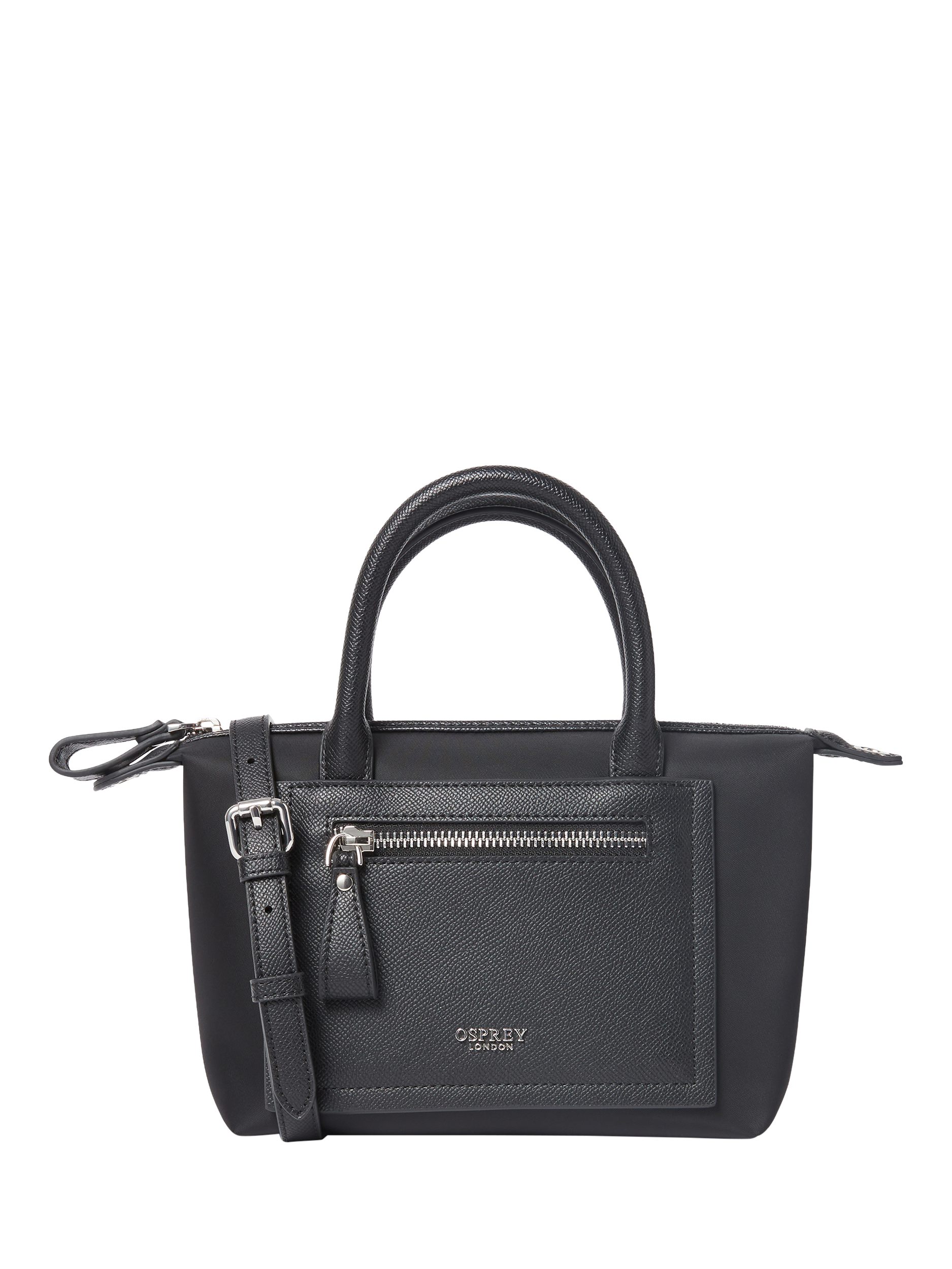 Product image 1 of 5, which shows OSPREY LONDON Mini Linear Tote Bag, Black