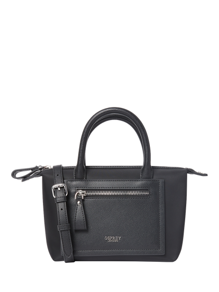 OSPREY LONDON Mini Linear Tote Bag, Black