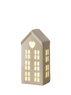 Truly Ceramic House Tealight Holder, White, H16cm