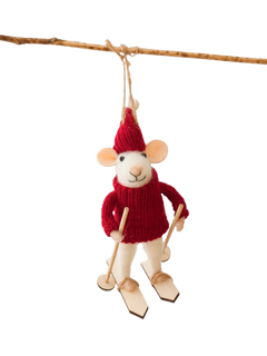 Truly Skiing Mouse Tree Decoration