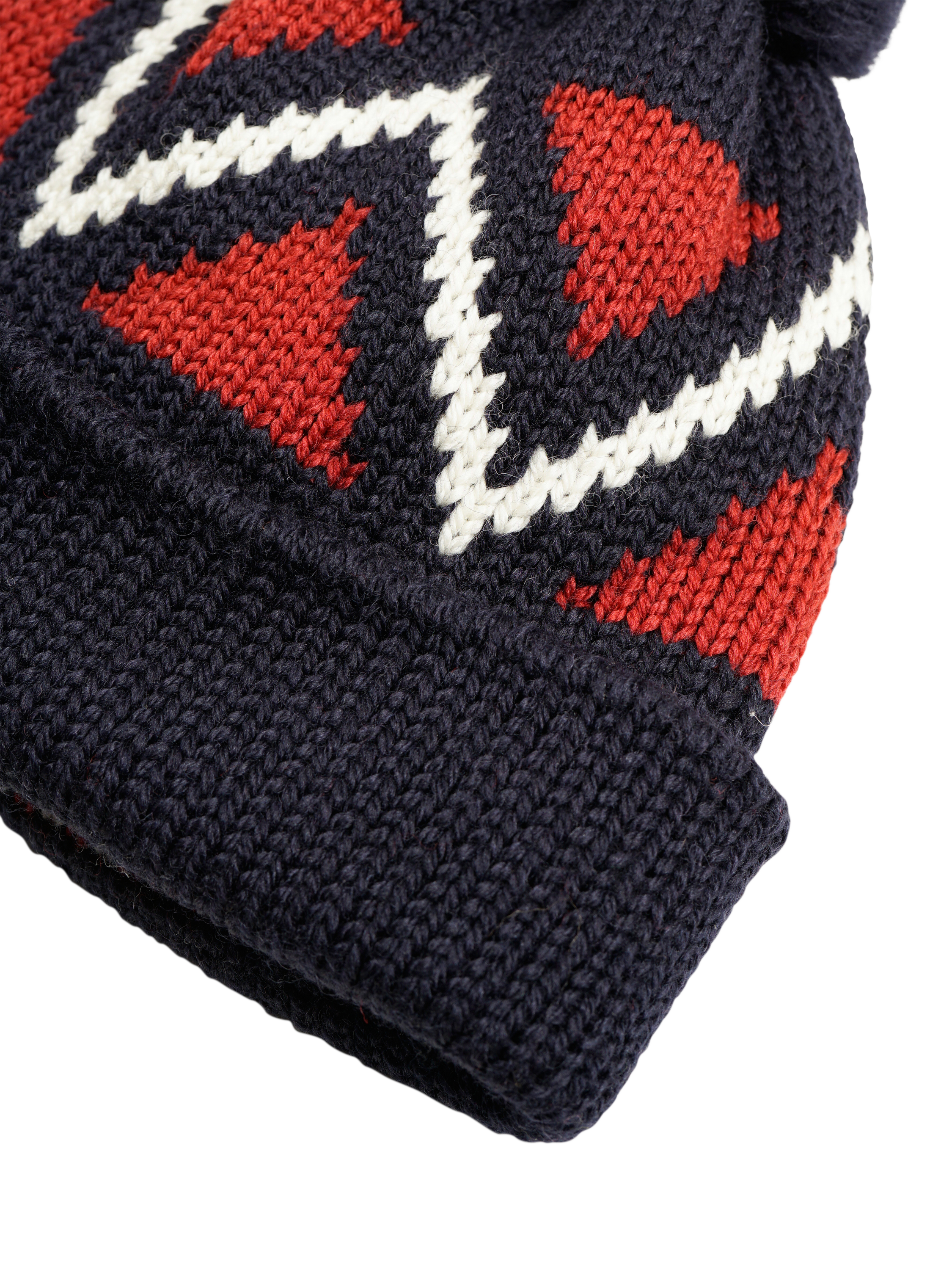 Product image 2 of 2, which shows Nigel Cabourn Made in England Wool Winter Bobble Beanie, Navy