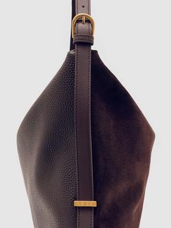 Reiss Vigo Suede Tote Bag, Burgundy - view 2, Burgundy