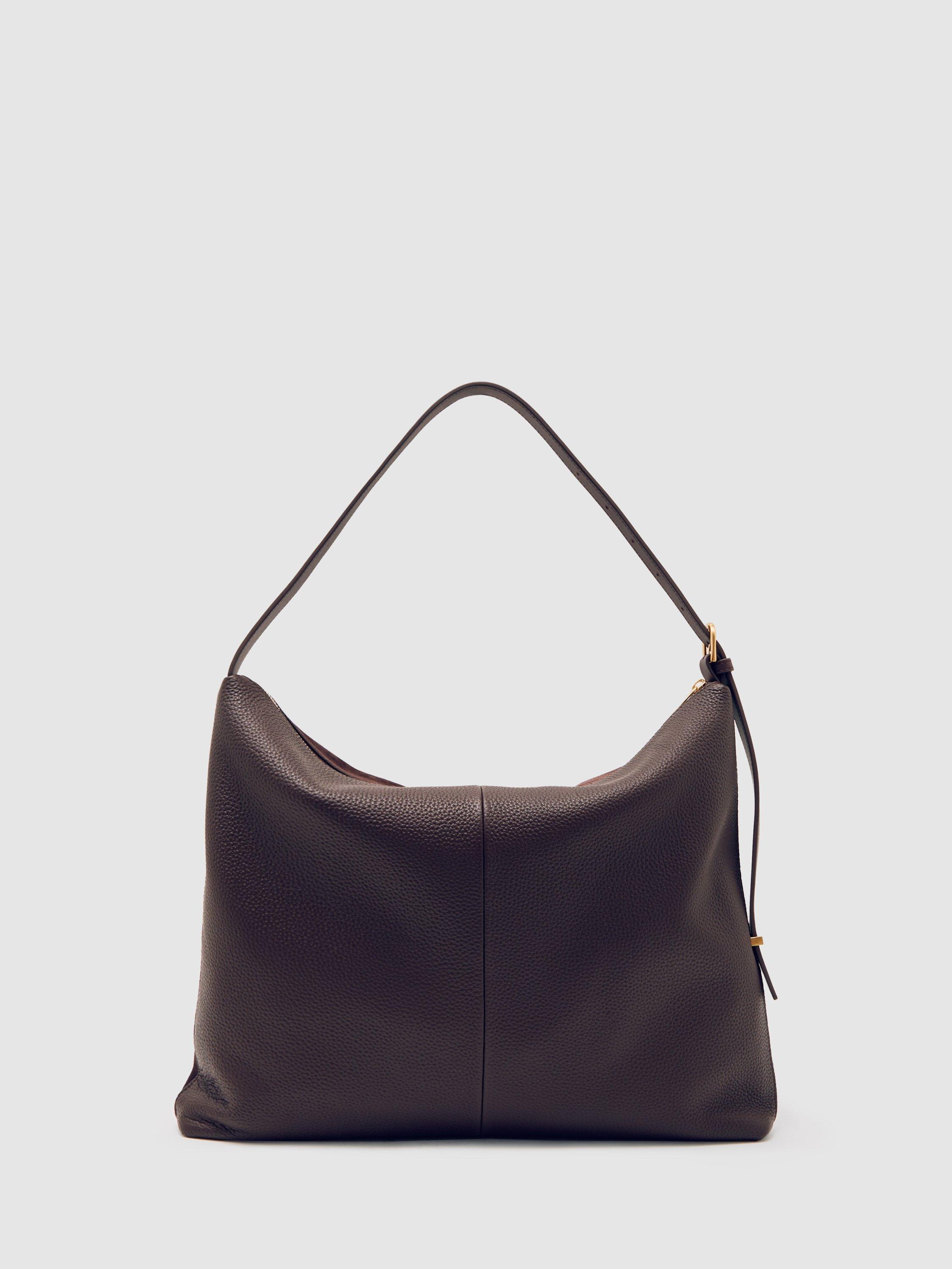 Product image 5 of 5, which shows Reiss Vigo Suede Tote Bag, Burgundy