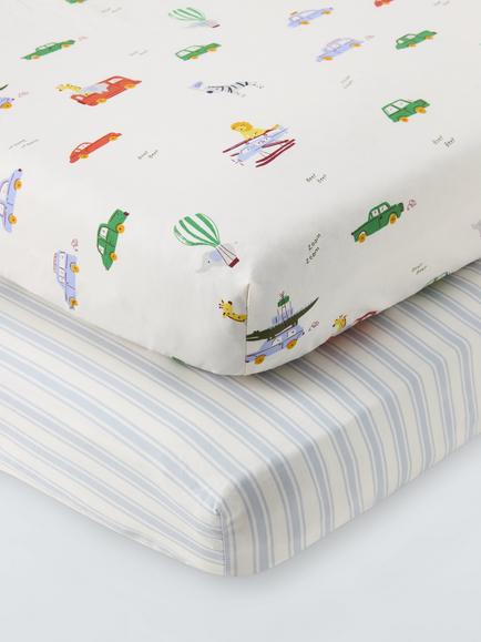 John Lewis Discovery Transport Fitted Cot Sheets, Pack of 2, Multi, Multi